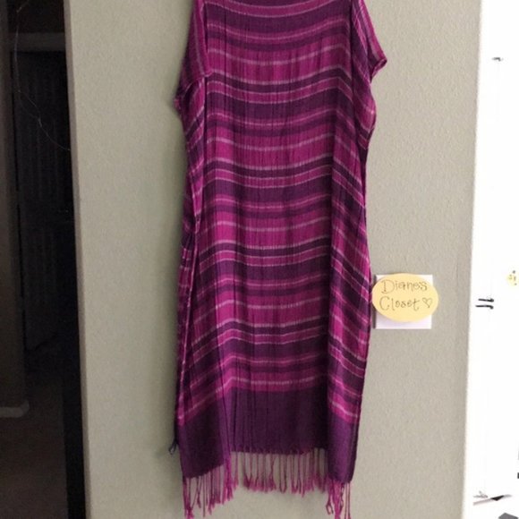 NWOT BOSSANI Women's Woven Striped Scarf/Wrap - Picture 3 of 4